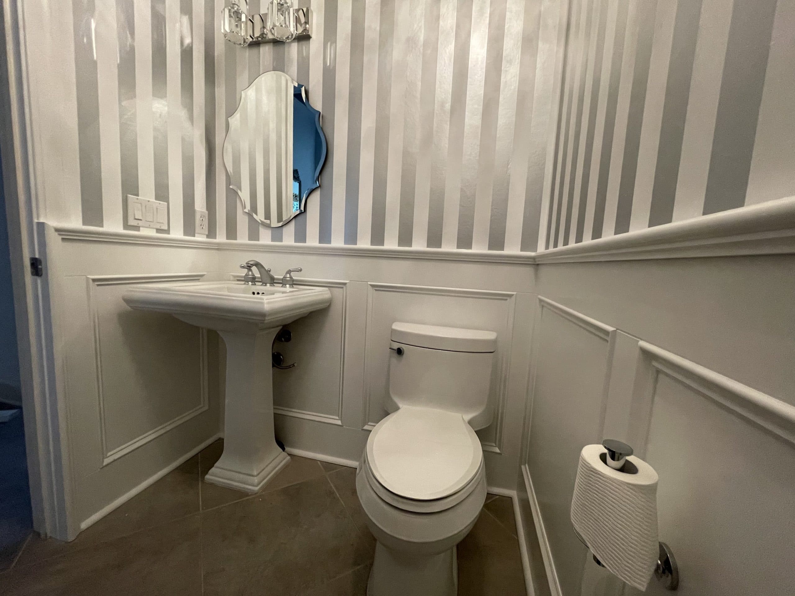 Carmichael bathroom renovation with tub surround and shower