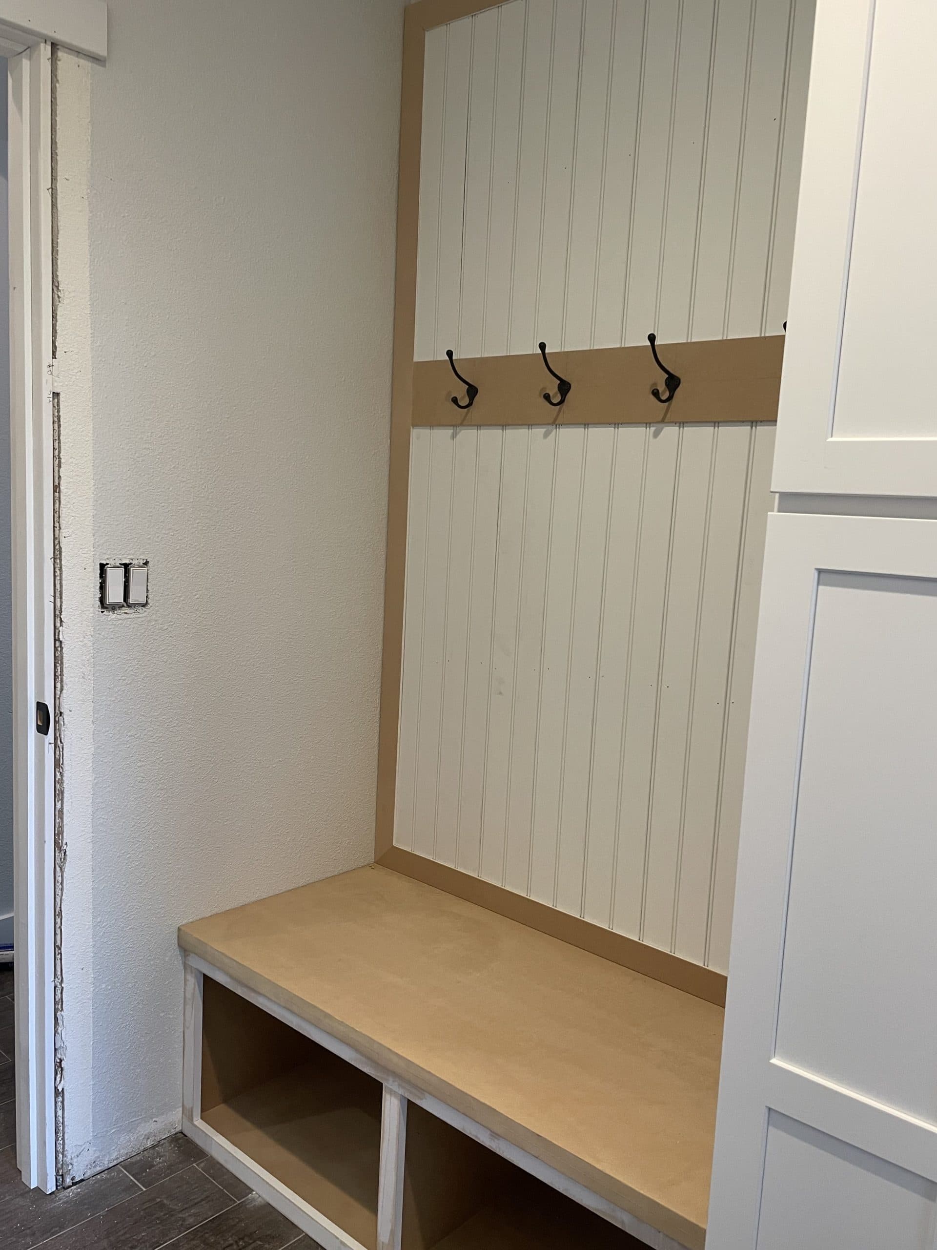 Custom millwork built-in with shiplap surround Sacramento