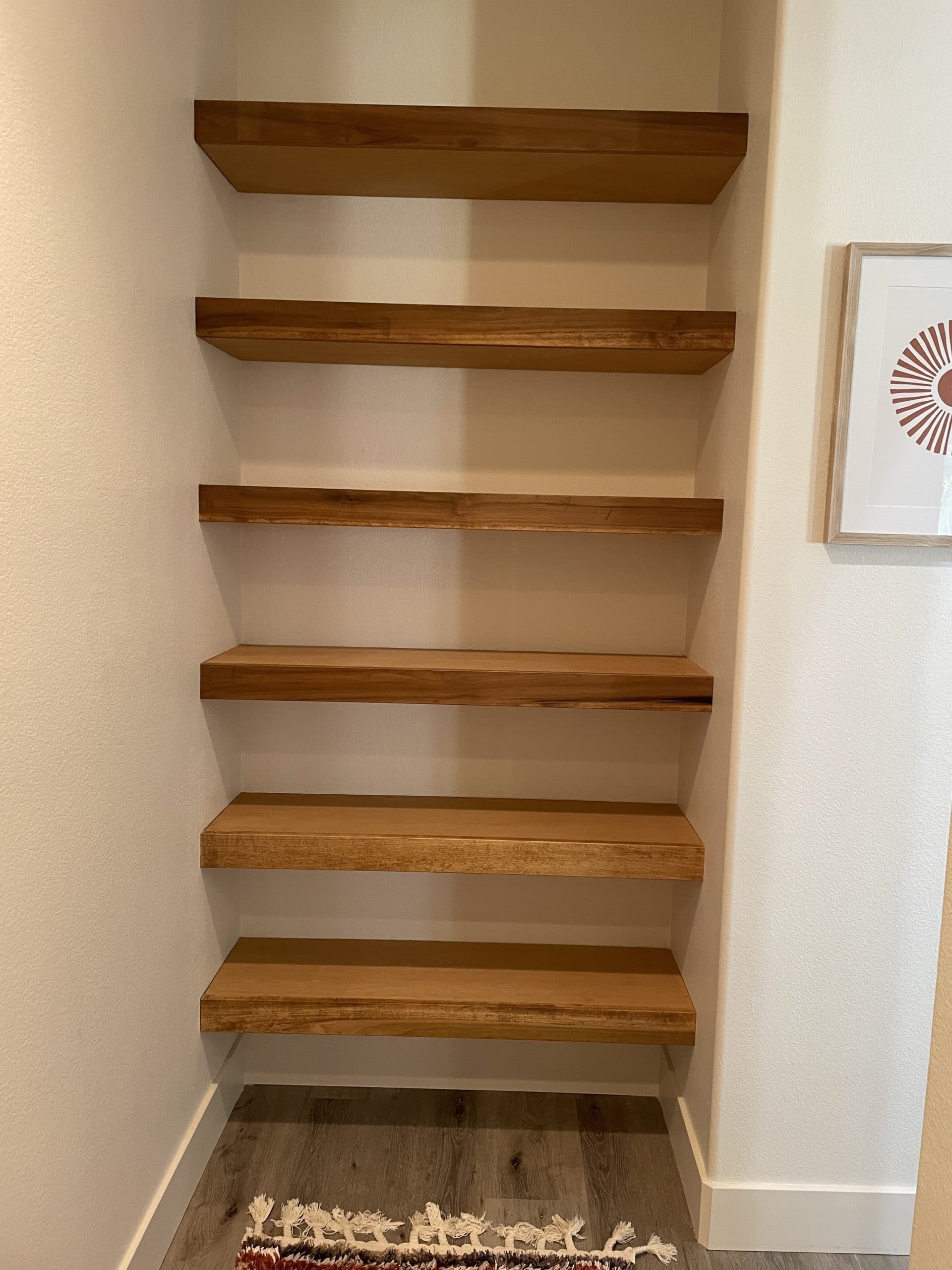 Built-in bench seat with hidden storage Carmichael home remodel