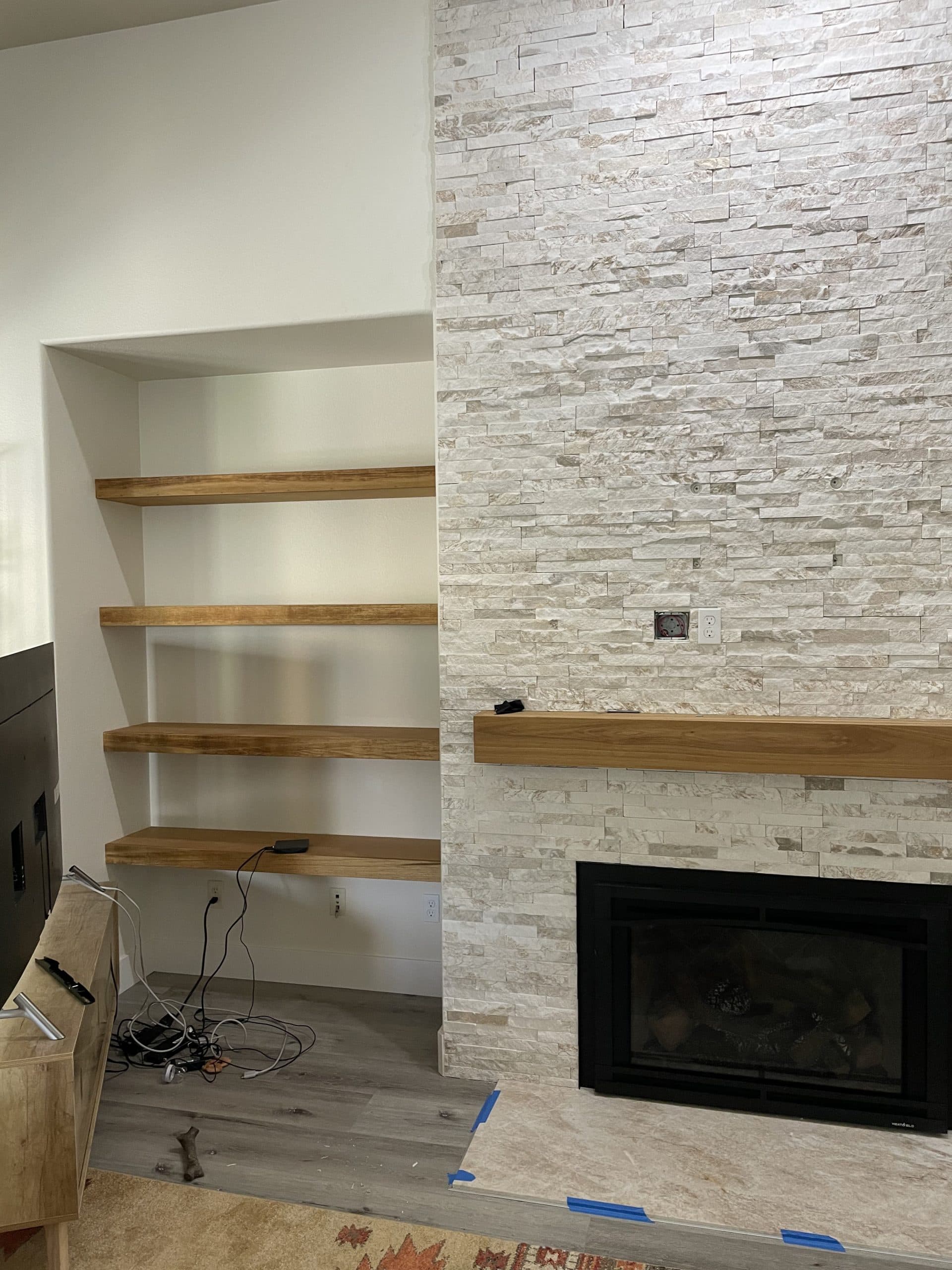 Custom millwork built-in with shiplap surround Sacramento