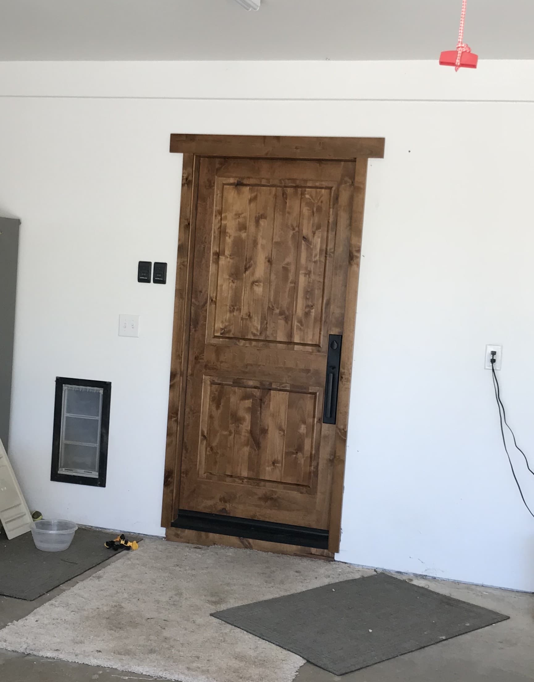 Interior door installation with custom trim Sacramento home