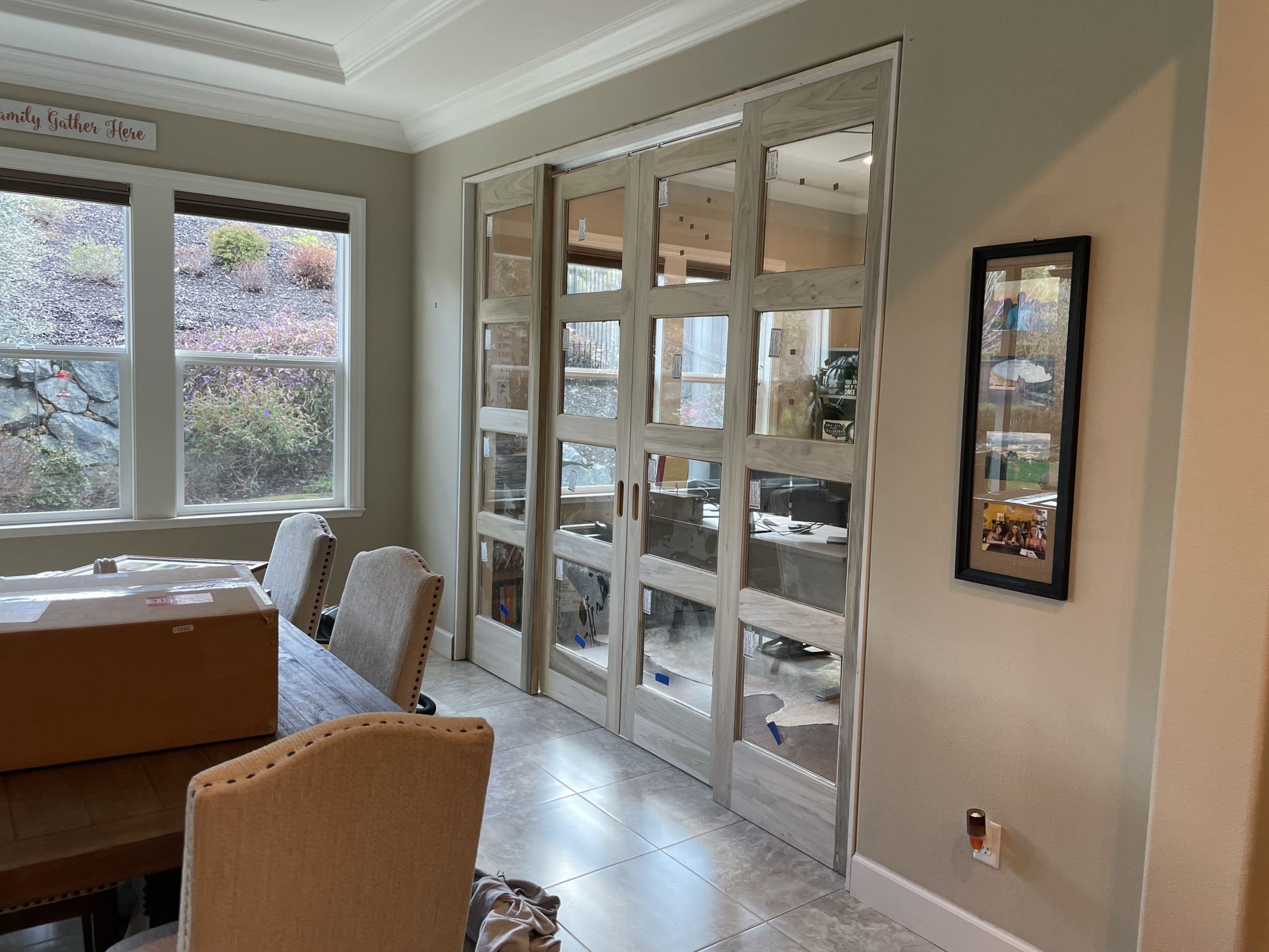 Stained wood French doors with glass panels Carmichael
