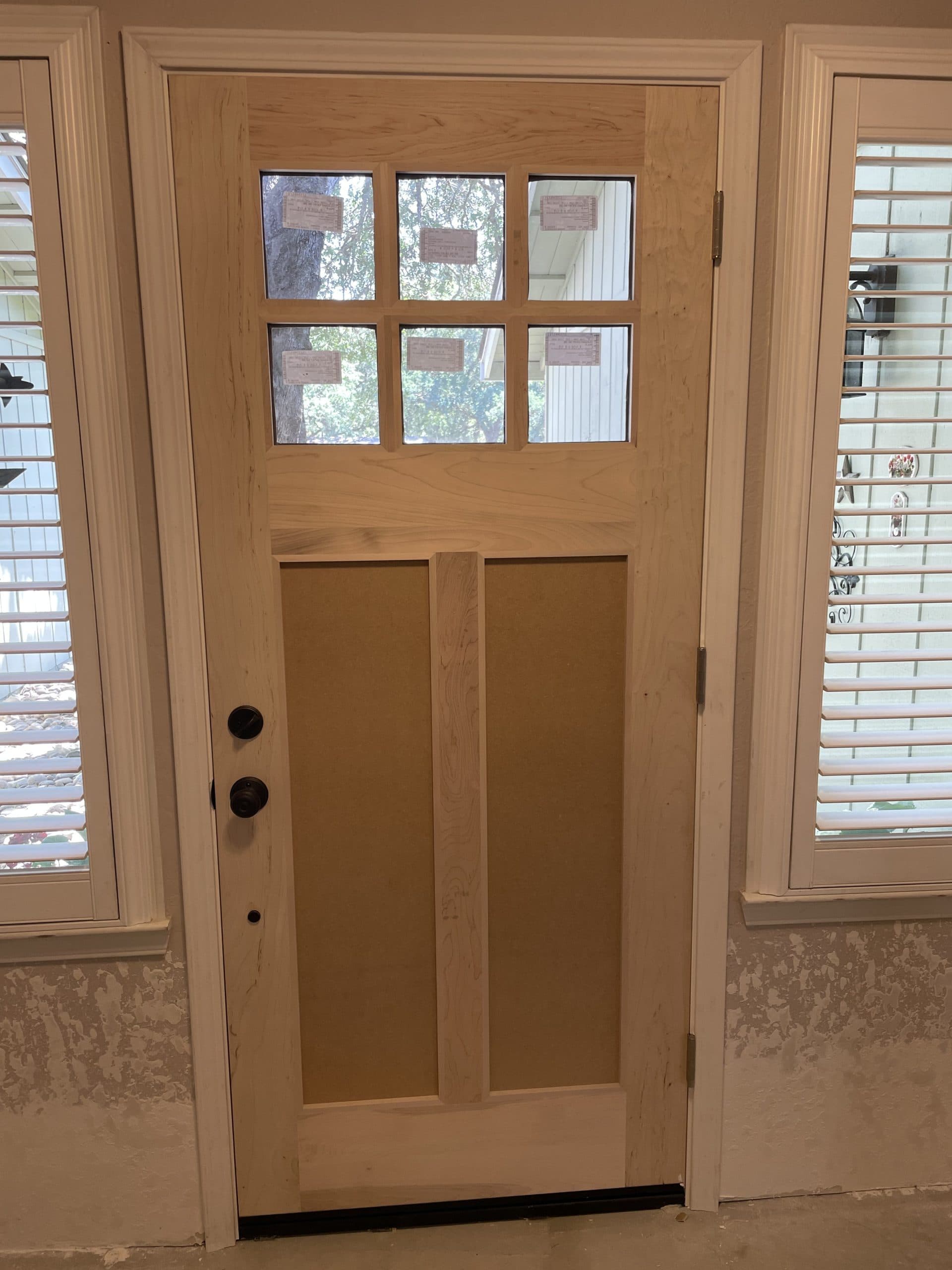 Custom door and entryway with trim Sacramento renovation