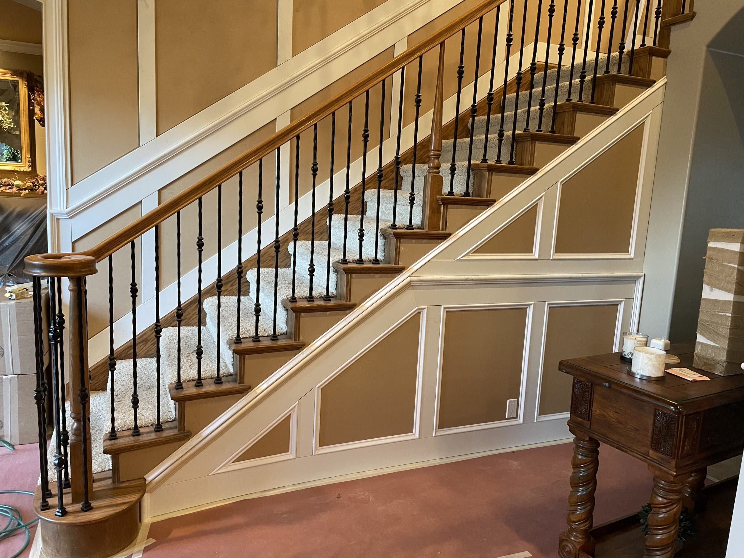 Finish carpentry with baseboard and crown Carmichael by Parrish Construction