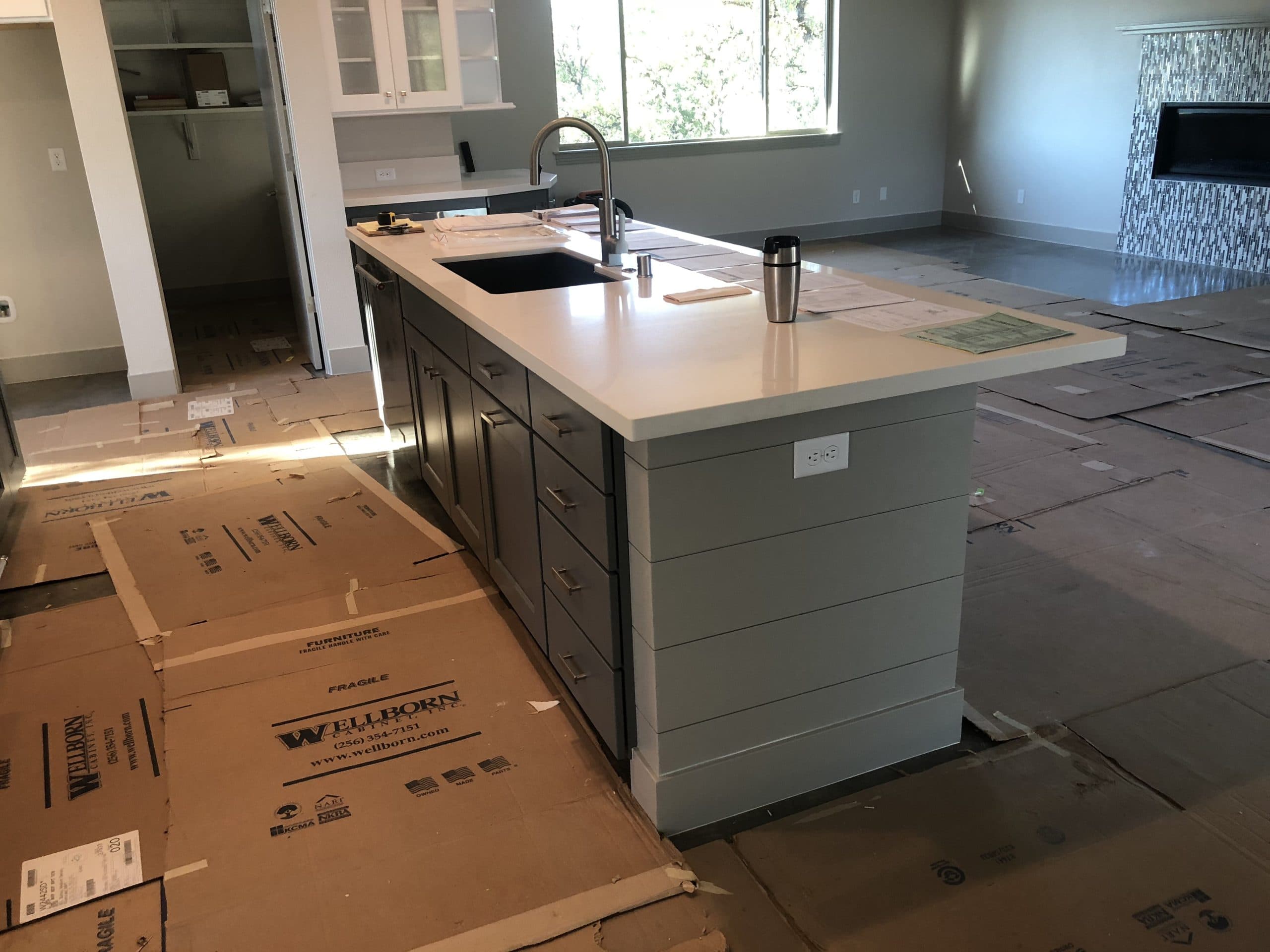 Remodeled kitchen with new cabinetry and finishes in Carmichael